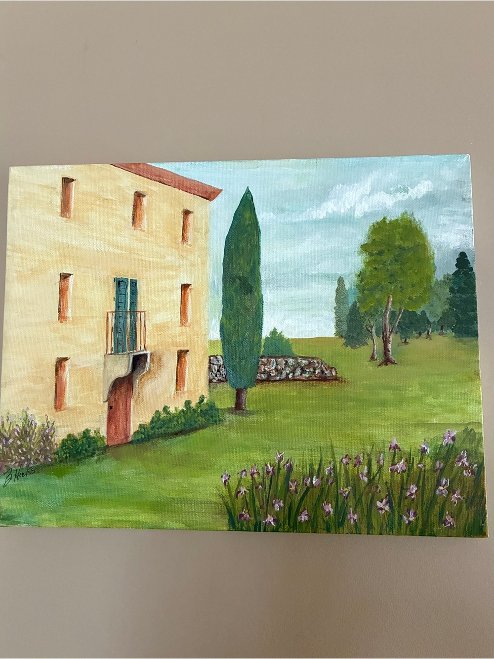 Tuscany Landscape Oil Painting Canvas B. Hicks